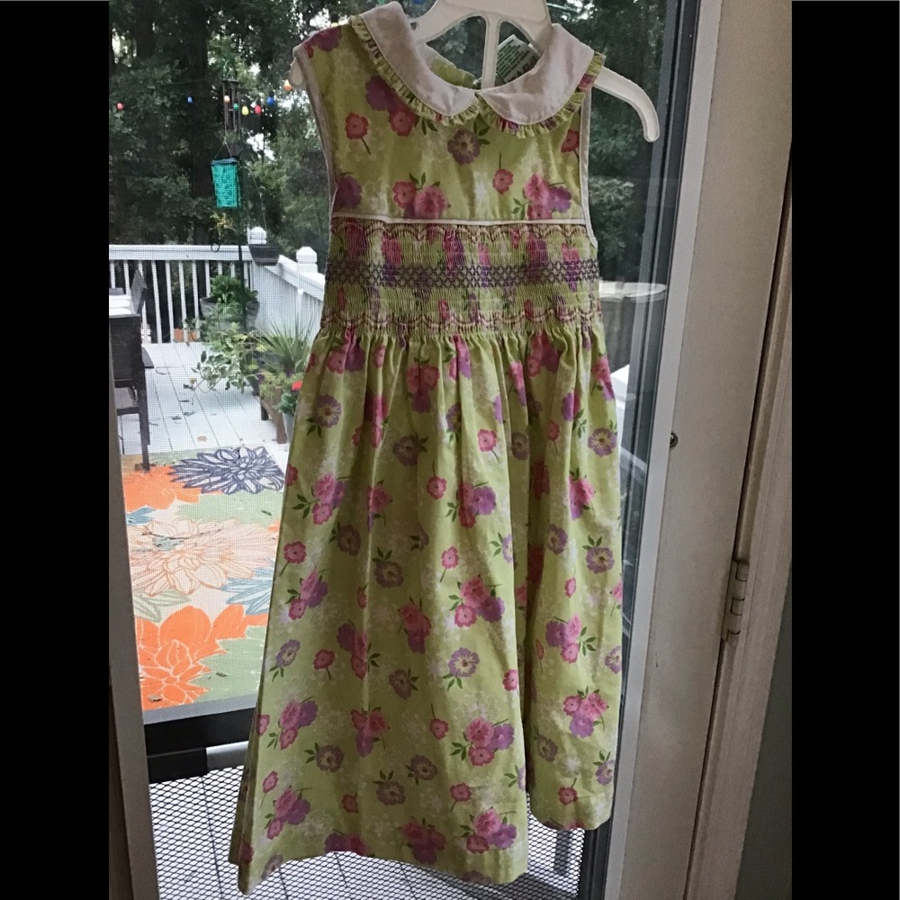 Laura Ashley girls sleeveless smocked dress size 6x